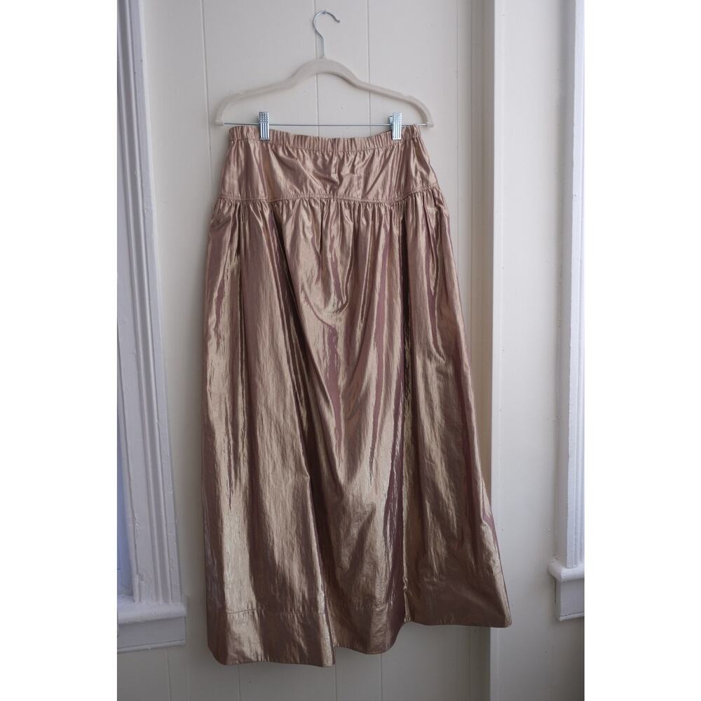 Rejina Pyo Sz 10 Skirt Metallic Bronze Iridescent A-symmetrical Party